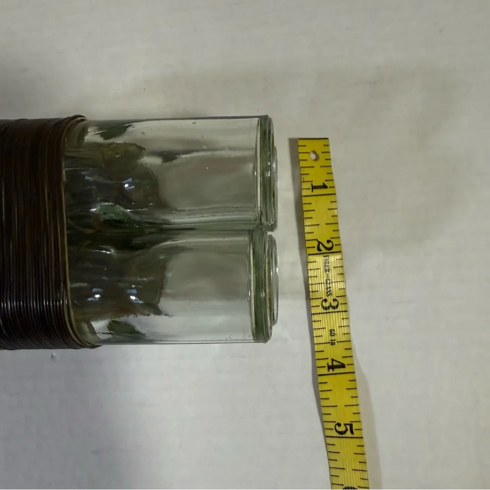 Vintage Handmade 4 Bottle Bud Vase Display Art 1990’s Houston Art Festival Rusti